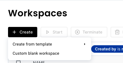 Create blank workspace